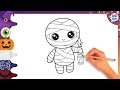 🪦 Drawing a Cute Mummy FUN! A Step-by-Step Guide for Kids!