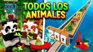 Construí el ZOOLÓGICO MÁS LARGO del MUNDO con TODOS los ANIMALES de MINECRAFT 🦜🐸