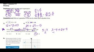 Unit 1 Lessons 1-5 Video Notes