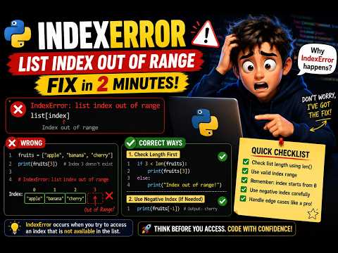 How to Fix IndexError in Python | List Index Out of Range Fix 💻