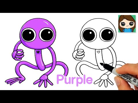 How to Draw Purple Easy  Roblox Rainbow Friends - KidzTube