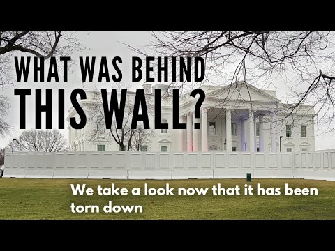 What was behind the White House wall on the North Lawn now that it has been torn down.