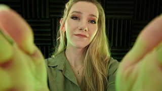 Soft Whispers & Face Touching for Headache Relief💚 ASMR with Gentle Rain Sounds & Theta Waves