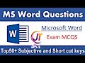 Ms Word Top 50 Mcq Question 🙋 .  #jiteachedu