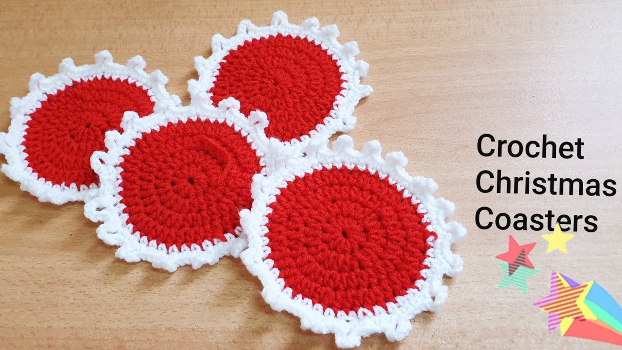 Crown (x2) – Handmade Crochet Coasters – New Christmas Collection