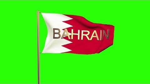 Bahrain Flag With Title Waving In The Wind. Looping Sun Rises Style. Animation L Stock Animation