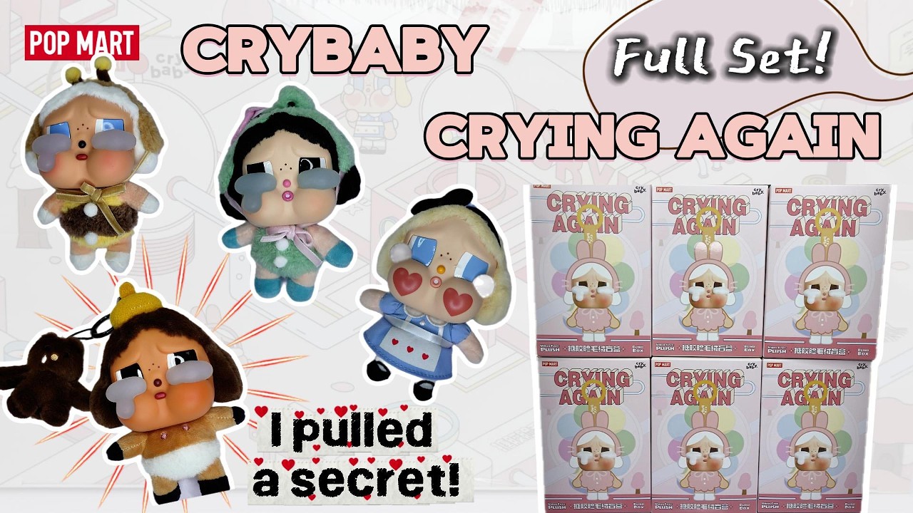 I PULLED THE SECRET?! 😭✨ | CRYBABY Crying Again Series Vinyl Plush Full Box Unboxing