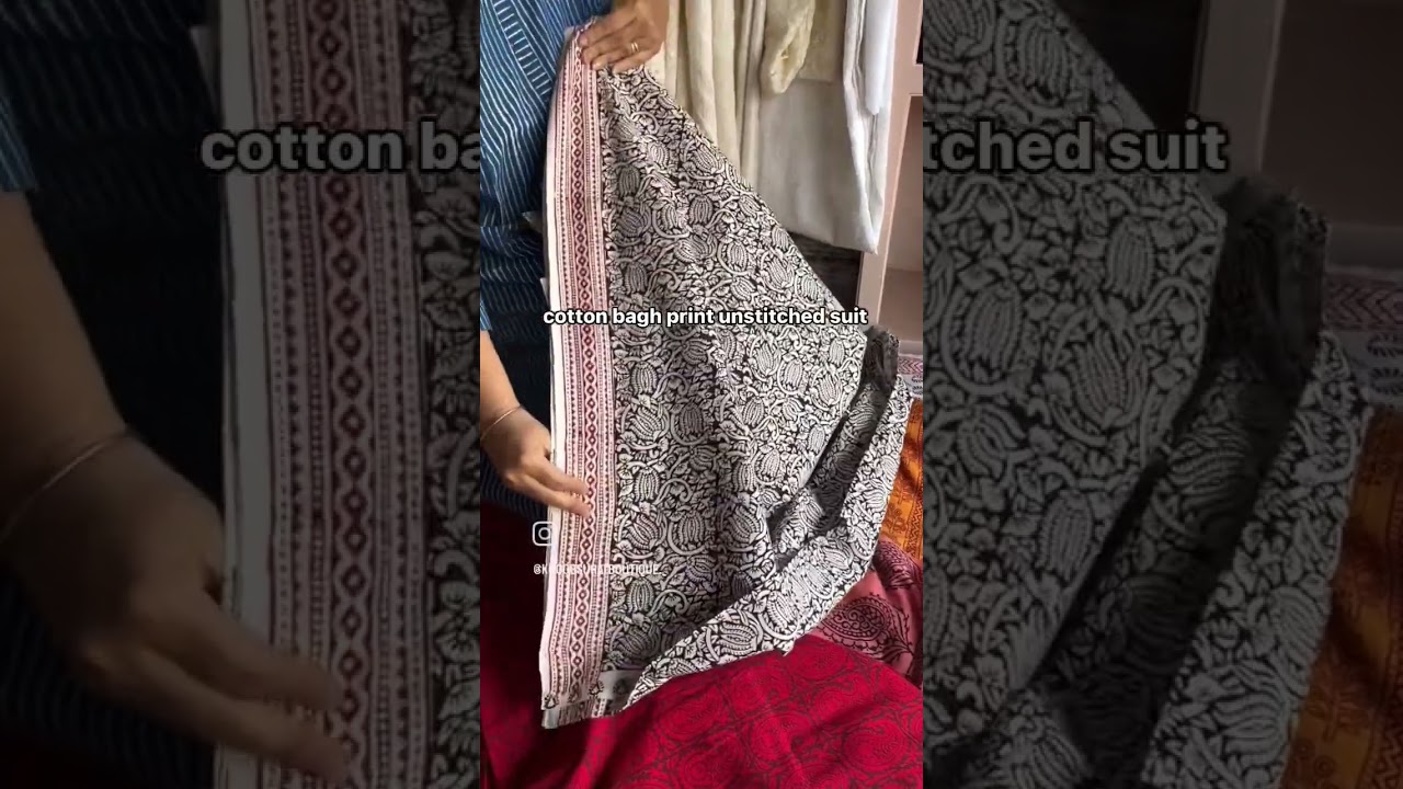 Presenting to you this unstitched bagh printed suit material.