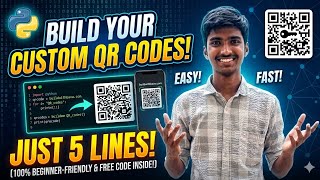 Build Custom QR Codes in 5 Lines! | Python Tutorial (Tamil) ⬛⬜