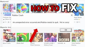 How To Fix Roblox Crash An Unexpected Error Occurred And Roblox Needs To Quit (Roblox Crash Fix)