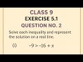 Class 9 Math | Exercise 5.1 Q2 (ii) | Solve Inequality -9 greater than -16 + x | PTB Mathematics
