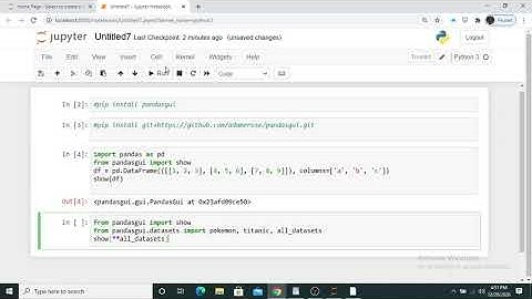 Data analysis with the help of  pandas GUI