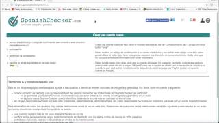 Creating an account in SpanishChecker