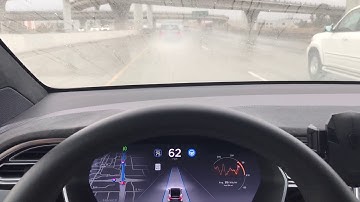 Tesla Model X Autopilot during rain