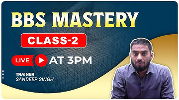 🔴Live - BBS Mastery Live (Class-2) - Bar Bending Schedule by Sandeep Sir | BBS Mastery Series
