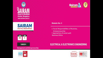 Lecture video 4 18EE51 Module 3 Approaches of social audit Business Ethics  Malini k v