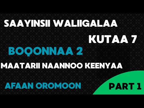 Saayinsii Waliigalaa Kutaa 7ffaa Boqonnaa 2 Part 1