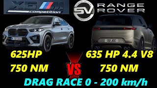 SUV Supremacy: BMW X6M (625HP) vs 2024 Range Rover Sport SV (635HP) Drag Race #finance
