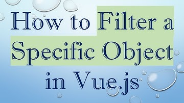 How to Filter a Specific Object in Vue.js
