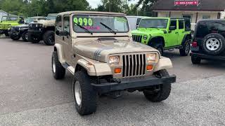 Here's the 1993 Jeep Wrangler Sahara YJ 4.0L Full Tour w/ Test Drive | For Sale Review Tour #5138