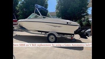 Mercruiser 3.0L alternator and drive V belt replacement with Gates automotive belt interchange part