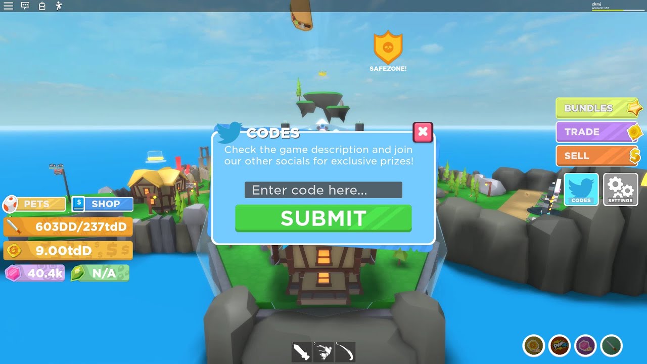 Sword roblox codes