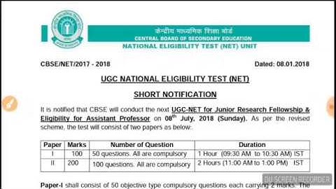 UGC NET 2018 OFFICIAL NOTIFICATION OUT/EXAM PATTERN CHANGED