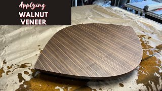 How to Apply Wood Veneer | Veneer a curved table top!