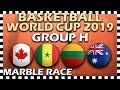 World Cup Basketball 2019 FIBA - Group H - Marble Race Algodoo