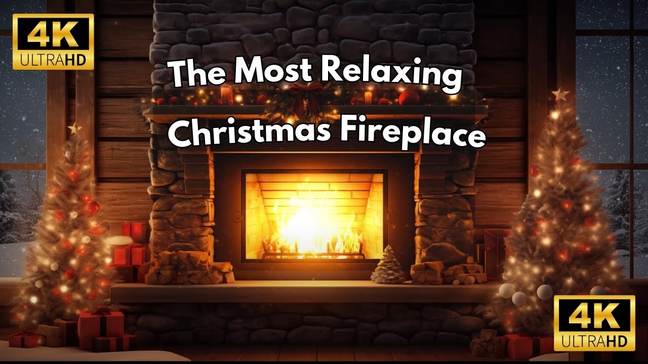 4K The Most Relaxing Christmas Fireplace 4K YouTube Music