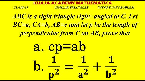 ABC is a right triangle right−angled at C. Let BC=a, CA=b, AB=c and p be the length of perpendicular