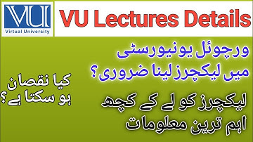 Virtual University lectures schedule details/Is it necessary to watch VU Lectures On LMS/ VU updates