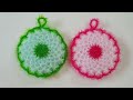 수세미뜨기/왕초보용 거품 잘나는 수세미/실용성갑/원형그물수세미  Crochet flower dish scrubby