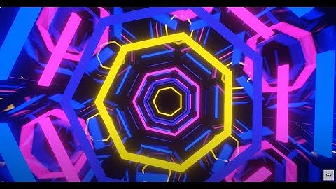 4K Fast-Moving Sci-Fi || Hexagon Neon Light Tunnel Black Screen Abstract Video Background Loop