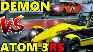 Dodge Demon Vs Ariel Atom3 Rs 14 Mile Drag Race Video - Roadtest