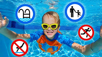 Chris learns safety rules in the pool