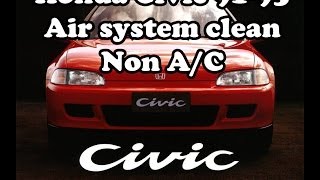 Honda Civic 19911995 Air system cleaning, NON A/C, Чистка радиатора печки