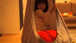 255_3歳3ヶ月子供 『イケアの室内ブランコ・ハンモック』 IKEA,seat swing,hammock