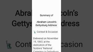 Abraham Lincoln's Gettysburg Address Summary