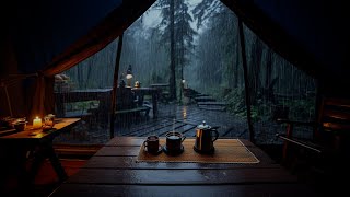 Camping Rainy Day | Relieve Stress And Fall Asleep In 5 Minutes With Heavy Rain On The Tent