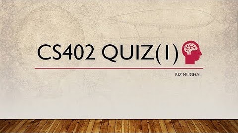 CS402 Quiz 1 Solved by Riz Mughal Fall 2020/21