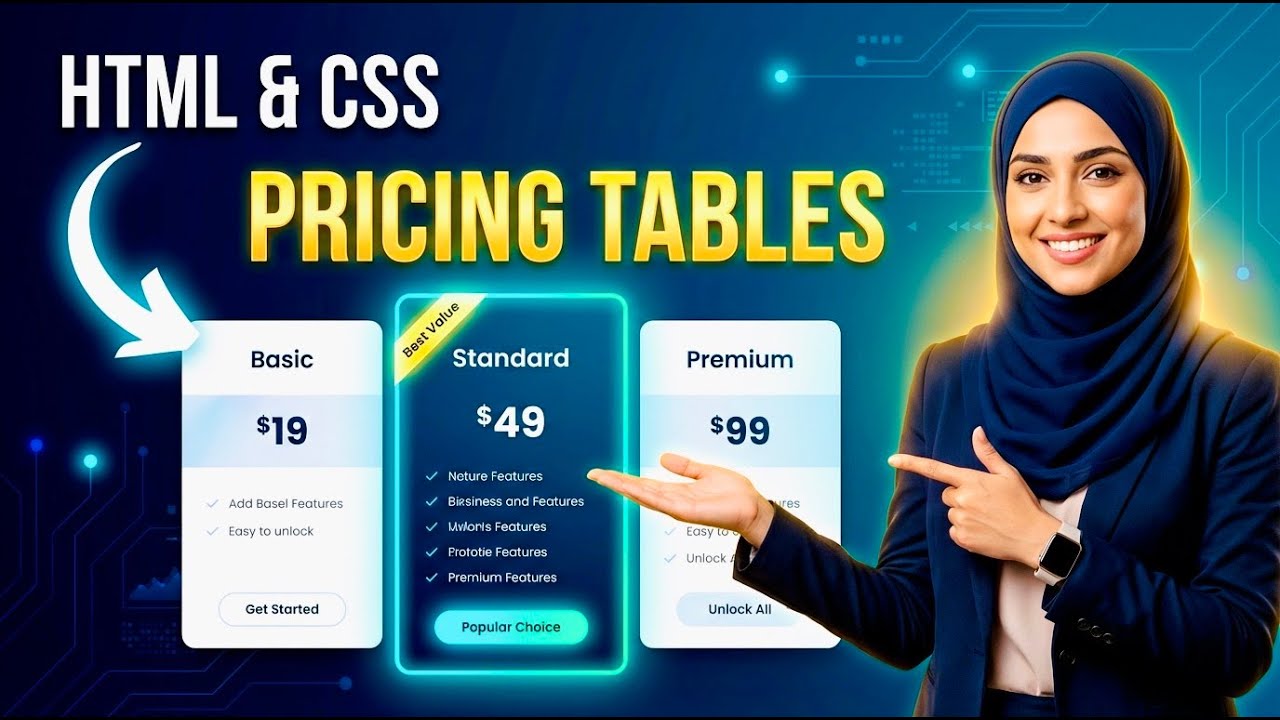 Create Responsive Pricing Tables Using HTML & CSS | Modern Web Design ...