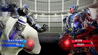 Black Panther & Hulk VS Ultron & Thanos (Hardest AI) - Marvel vs Capcom: Infinite Gameplay