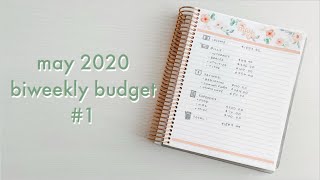 May 2020 Biweekly Budget #1 | Erin Condren Planner