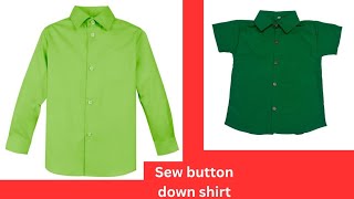 How To Cut And Sew Boys Shirt Mens Collar On Down Shirt Sewing Lessons For Beginners