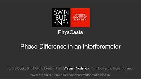Phase difference in an interferometer (PhysCasts)