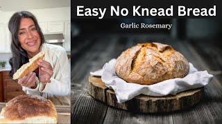 Easy No Knead Rosemary Garlic Bread