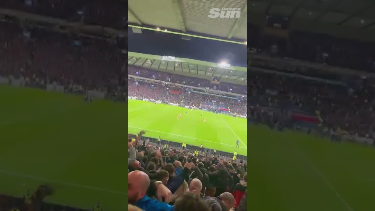 Hampden is absolutely BOUNCING as fans celebrate Kenny McLean's goal