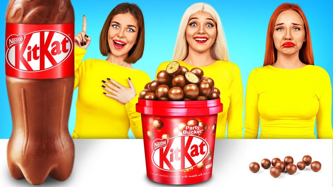 Small Vs Medium Vs Big Chocolate Food Challenge | Eating Chocolate ...