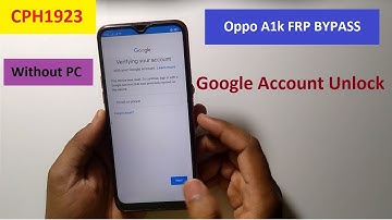 Oppo A1k FRP BYPASS || Oppo (CPH1923) Google Account Unlock || Without PC
